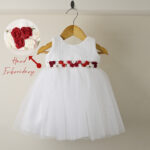 Ruth Complete Baptism  8 piece Set- Graceful Hand Embroidery Dress set for Baby Girls