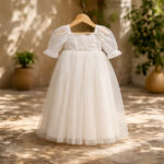 Elaria – Premium Off White Long Christening Gown 8 Piece Combo Set for Baby Girls